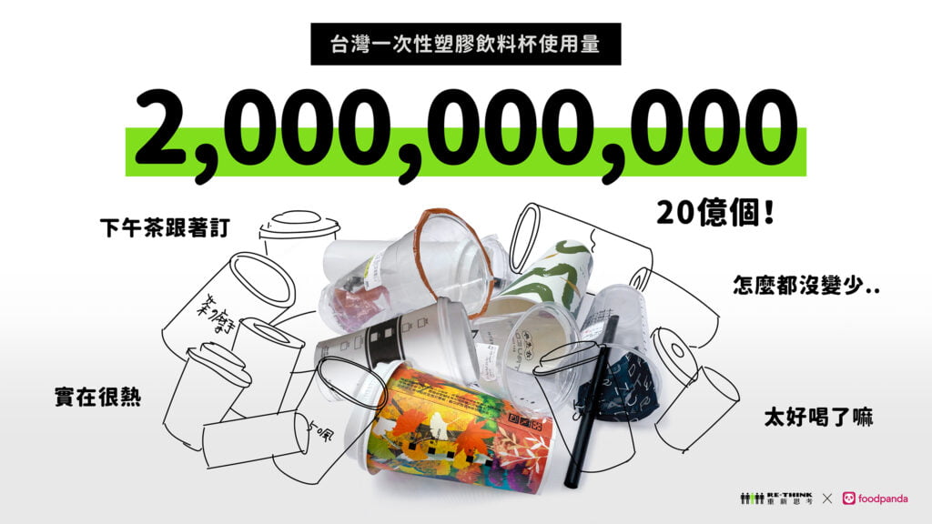2018年台灣一次性塑膠飲料杯使用量高達20億個